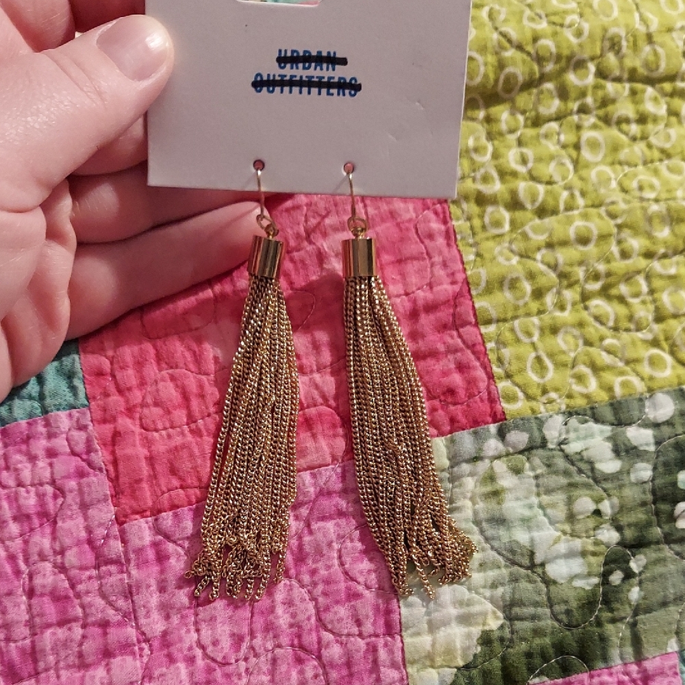 Urban Outfitters Gold Tassel Earrings